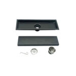 304 Stainless Steel 20-120 Mm Black Rectangular Invisible Floor Drain with Extended Tube And Common Self Seal Odor Proof Core