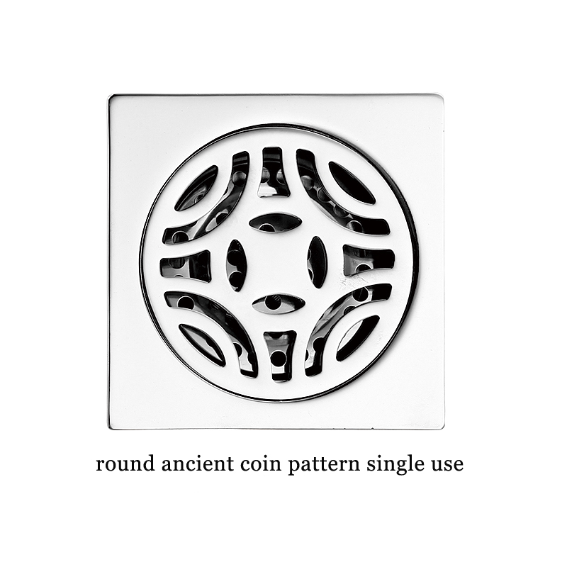 Hot Square 6mm Thick 4 Inch 201 Stainless Steel Round Apple Pattern Bathroom Shower Brass Anti Odor Floor Drain with Bayonet —XINZHIJIA/XUNJIA