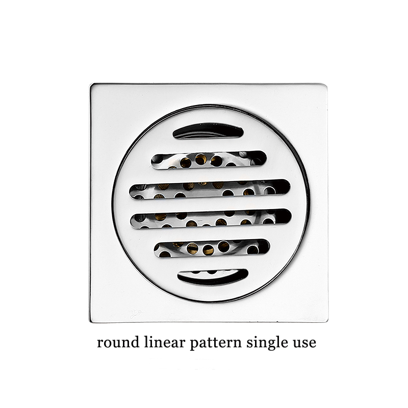 Hot Square 6mm Thick 4 Inch 201 Stainless Steel Round Apple Pattern Bathroom Shower Brass Anti Odor Floor Drain with Bayonet —XINZHIJIA/XUNJIA