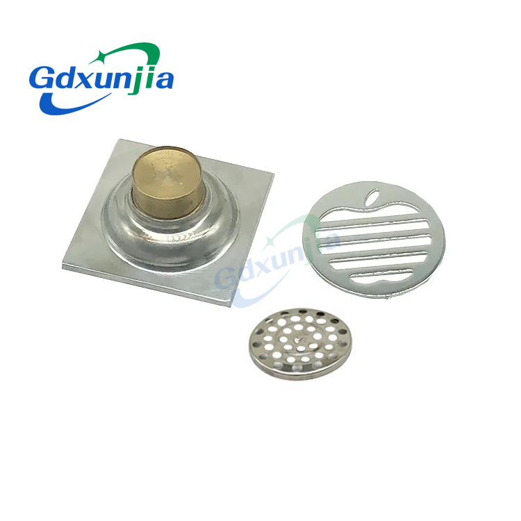Hot Square 6mm Thick 4 Inch 201 Stainless Steel Round Apple Pattern Bathroom Shower Brass Anti Odor Floor Drain with Bayonet —XINZHIJIA/XUNJIA
