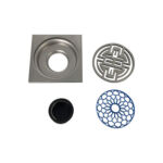 Bathroom drainage household antique nickel brushed square stainless steel floor drain