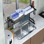 Xunjia/xinzhijia – A3 Draining Rack Above Sink Kitchen Shelf Stainless Steel Vertical Drain Storage Rack And Adjustable Kitchen Drying Rack