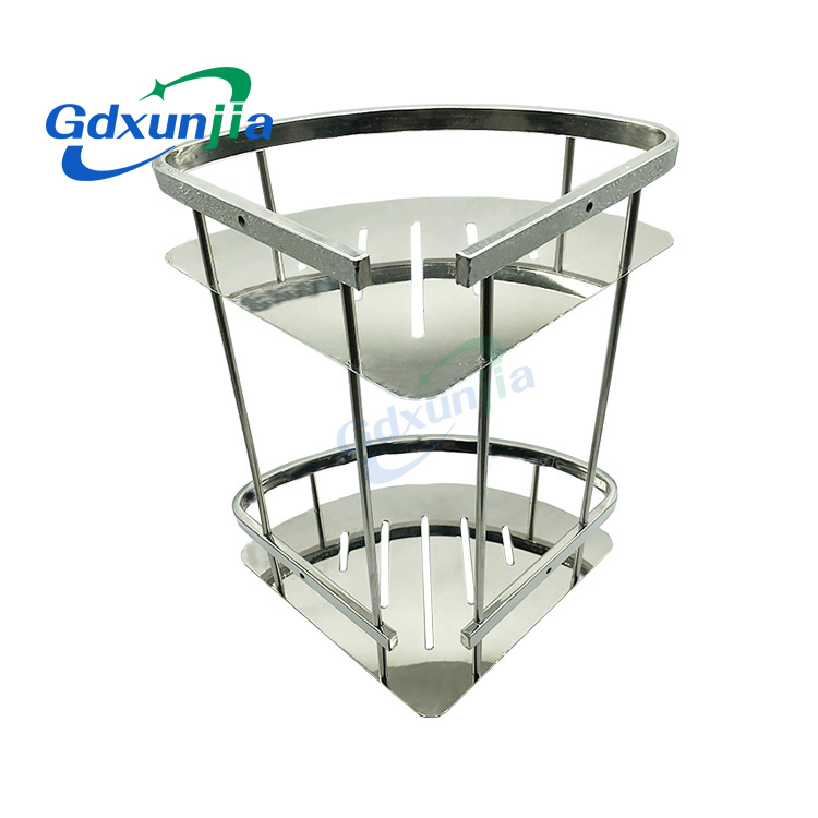 Hot Sale Wall-mounted Production Line 2 Tier SS201 /SS304 Bathroom Kitchen Triangular Tank Rack
