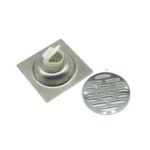 Square 10*10cm 2mm Thick 304 Stainless Steel Linear Floor Drain with Pvc Odor Proof Seal Core