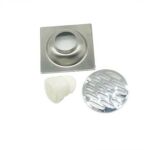 Square 10*10cm 2mm Thick 304 Stainless Steel Linear Floor Drain with Pvc Odor Proof Seal Core