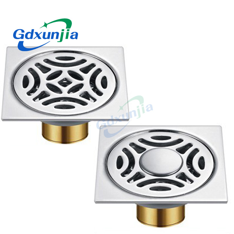 Hot Square 6mm Thick 4 Inch 201 Stainless Steel Round Apple Pattern Bathroom Shower Brass Anti Odor Floor Drain with Bayonet —XINZHIJIA/XUNJIA