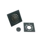 Hot Sale Black 4 Inch Double 6mm Thick Square Apple Pattern 201 Stainless Steel Bathroom Floor Drain —XINZHIJIA/XUNJIA